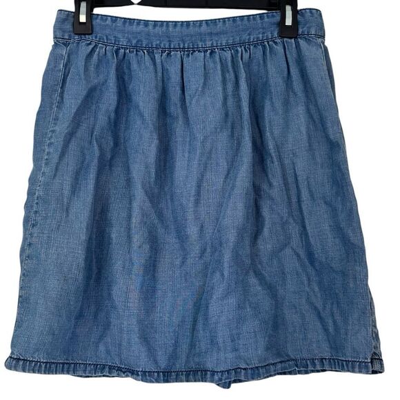 Madewell Dresses & Skirts - Madewell Women’s Blue Chambray Denim Casual Zip Up Skirt Size 4
